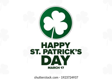 Happy St. Patrick’s Day. March 17. Holiday concept. Template for background, banner, card, poster with text inscription. Vector EPS10 illustration