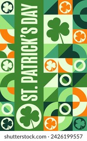 Happy St. Patrick’s Day. March 17. Holiday concept. Template for background, banner, card, poster with text inscription. Vector EPS10 illustration