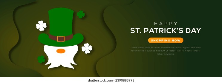 Happy St. Patrick’s Day Paper cut style Vector Design Illustration for Background, Poster, Banner, Advertising, Greeting Card