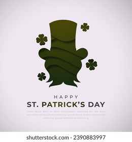 Happy St. Patrick’s Day Paper cut style Vector Design Illustration for Background, Poster, Banner, Advertising, Greeting Card