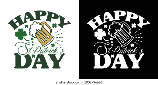 happy st patrick’s day, shamrock Printable Vector Illustration
