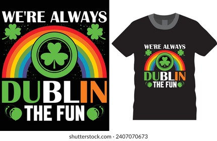 Happy St. Patrick's day typography t-shirt de diseño vectorial. Festividades irlandesas modernas fletando adorables regalos, Día de San Patricio, listos para camisetas tarjetas de afiches vectoriales letras de regalo