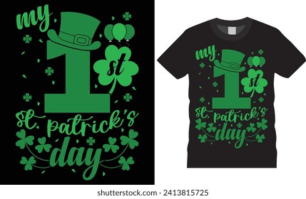 Happy St. Patrick’s Day typography t-shirt design and perfect for pod. vector, t-shirts, stickers, banners, gifts, print, vector design, Irish day, Saint Patrick's Day, pattern, posters.