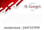 Happy St George Day background!England national day, bent waving ribbons in the colors of the England national flag.