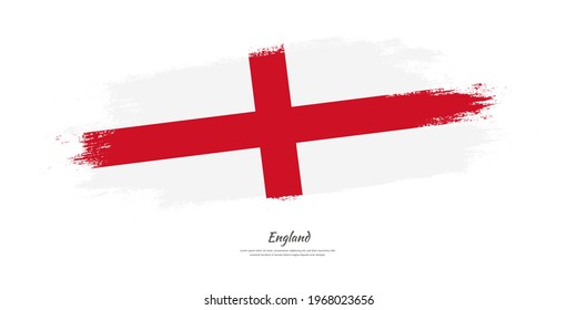 Happy st george's day day of England with national flag on artistic stain brush stroke background