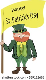 happy st. Patrack's day! funny man in green hat