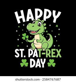 Happy St. PAT-REX day - St. Patrick's day quote vector t shirt design