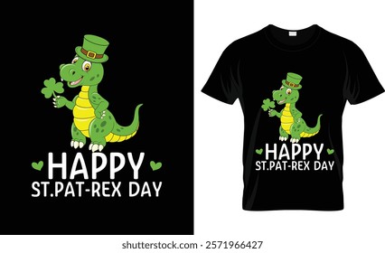 Happy St. Pat-rex Day  T-Shirt Design Vector
