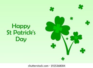 happy st patrick day background design in green color. clover leaf illustration. clover leaf icon