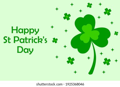 happy st patrick day background design in green color. clover leaf illustration. clover leaf icon