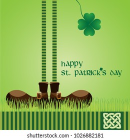 Happy St Patrick Day card, poster, invitation, Celtic event card.