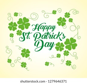 happy st patrick day with clover decoration