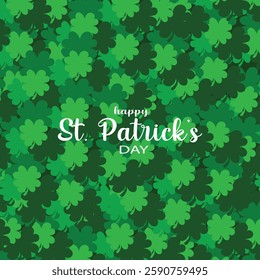 Happy St Patrick day clover leaf background 