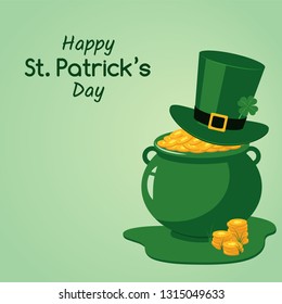 Happy St Patrick Day congratulation banner or party invitation template.