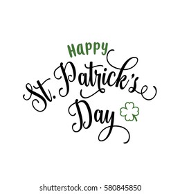 Happy St. Patrick Day Curly Lettering