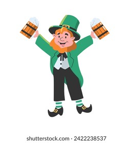 happy st patrick day flat vector character design