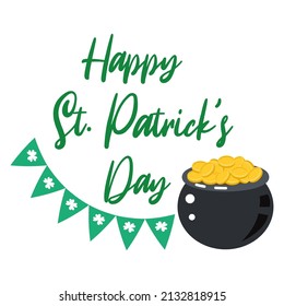 Happy St. Patrick day greeting card template. Feeling lucky Saint Patricks day
