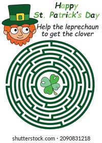 Happy St Patrick Day labyrinth for children vector illustration