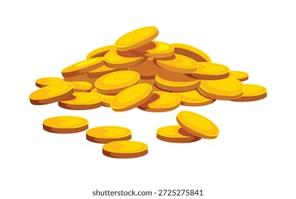Feliz Dia de São Patrício pilha de moedas de ouro brilhante, símbolo de riqueza, tesouro de leprechaun, sorte, fortuna, riquezas, sucesso e prosperidade. Vetor de desenhos animados pirata dourado saqueio, ativo de jogo, bônus ou recompensa