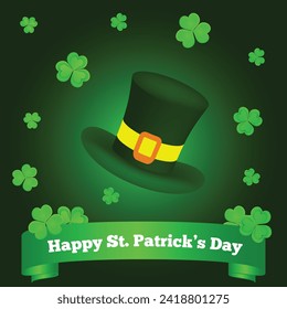 Happy St. Patrick_s Day Greeting. National holidays concept vector art