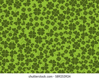Happy St. Patrick's. Clover seamless pattern. Vector illustration