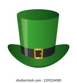 Vector Illustration Green Leprechaun Top Hat Stock Vector (Royalty Free ...