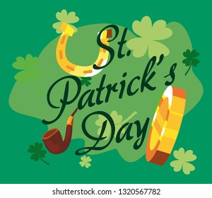 Saint Patricks Day Seamless Pattern Stickers Stock Vector (Royalty Free ...