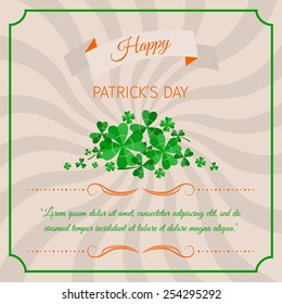 happy St. Patrick's Day abstract background with clover leafs