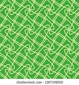 Happy St. Patrick's Day background. Seamless pattern with geometric design elements. Green repeating pattern.