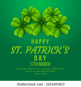 Happy St. Patrick's Day background with clover leaves