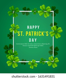 Happy St. Patrick's Day background with clover leaves