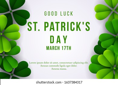 Happy St. Patrick's Day background with clover leaves