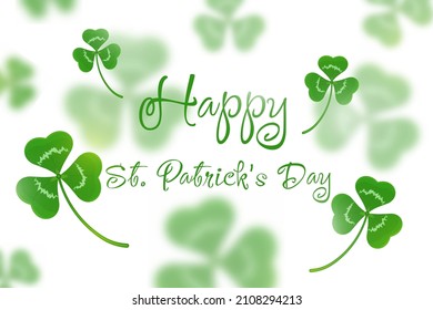 Happy st. Patricks day background with flying clover leaves