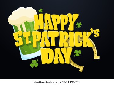 Happy St Patrick's Day Banner Template with Modern Ornament