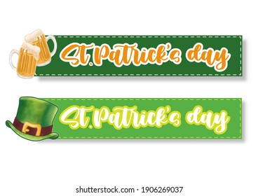 Happy St. Patrick's Day Banner or Tag Vector illustration