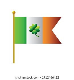 happy st patricks day banner with clover decoration icon vector illustration