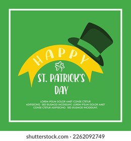 happy St Patrick's day banner template design and St Patrick's background design clover design 