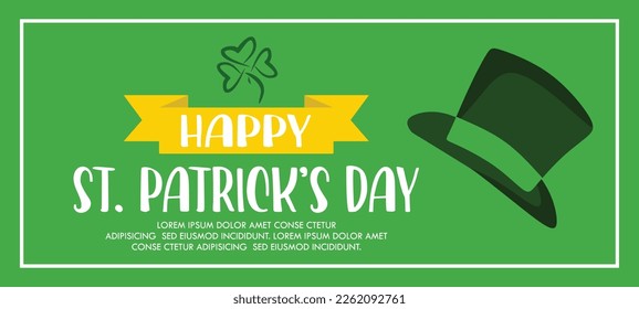 happy St Patrick's day banner template design and St Patrick's background design clover design 