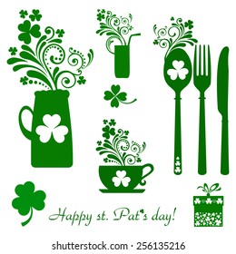 Happy St Patricks Day. Beer. Restaurant Menu Card Design. Menu Template On Patricks Day. Vector Illustration 