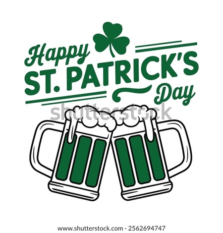 Happy St. Patrick's Day Beer Mugs Illustration