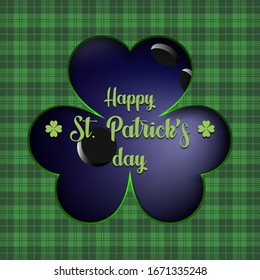 Happy St. Patrick's day. Bowling ball in clover on an isolated background. Pattern for banner, poster, greeting card, party invitation. Vector illustration