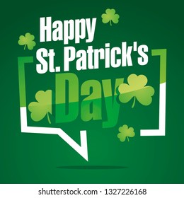 Happy St Patricks Day in brackets speech green isolated sticker icon