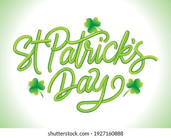 Happy St. Patrick's Day brush calligraphy design to happy greet and happy wishes and greeting