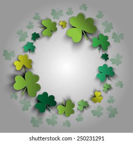 Happy St. Patrick's Day card. Lucky clovers. Vector illustration