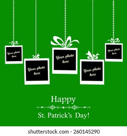 Happy St. Patrick's Day card.  Photo frame. Vector Illustration 