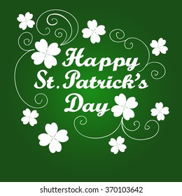 Happy St. Patrick's Day card with clover. Vector