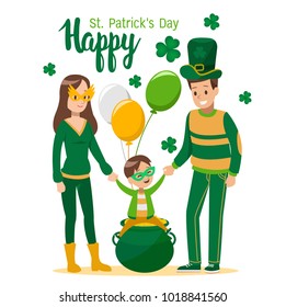 Happy St. Patrick's Day cartoon vector design.