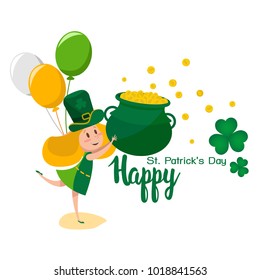 Happy St. Patrick's Day cartoon vector design.