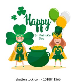 Happy St. Patrick's Day cartoon vector design.