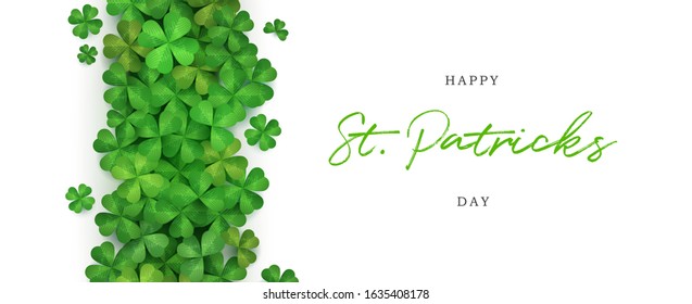 Happy St. Patrick's day celebration greeting banner with copy space vector illustration template